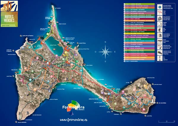 Mapa de rutas de Formentera